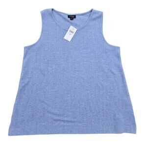 J.Jill Tank Top Women's M Wearever Collection Blue Speckled Ribbed